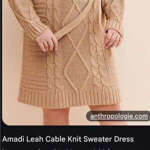 Amadi Leah Cable Knit Sweater Dress NEW S